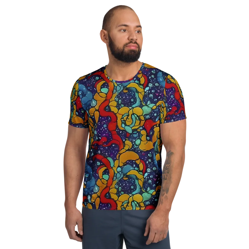 Cosmic Colorfall on Men's Athletic T-Shirt — Front