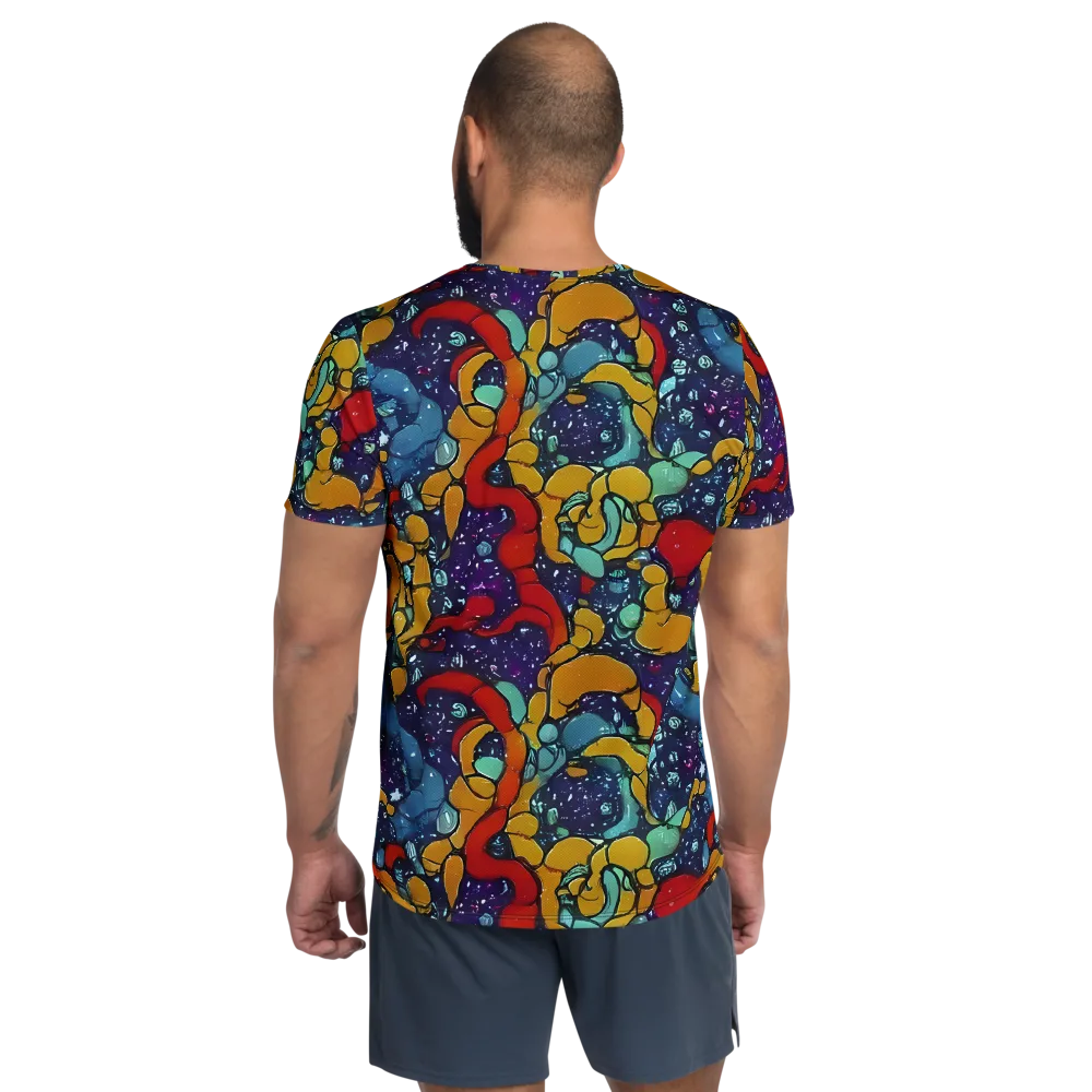 Cosmic Colorfall on Men's Athletic T-Shirt — Back