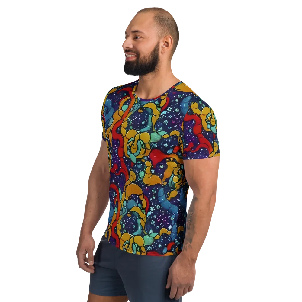 Cosmic Colorfall on Men's Athletic T-Shirt — Left