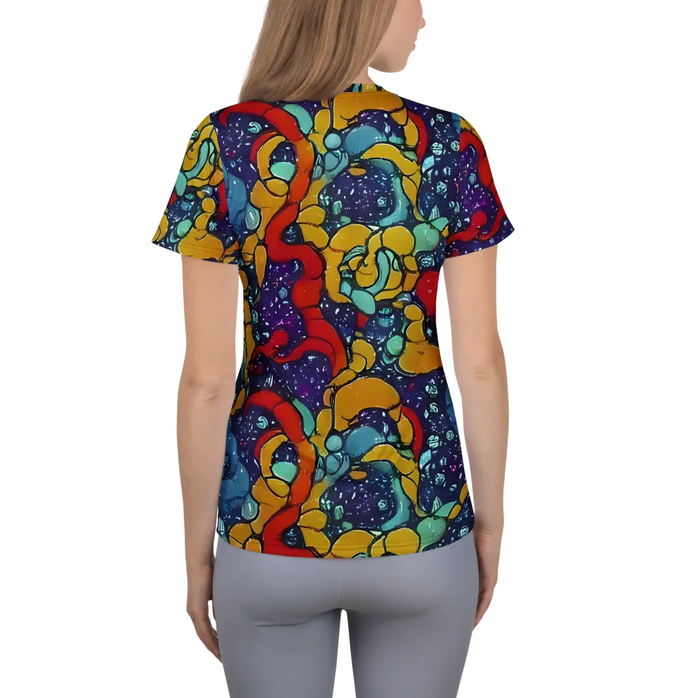 Cosmic Colorfall on Women's Athletic T-Shirt — Back