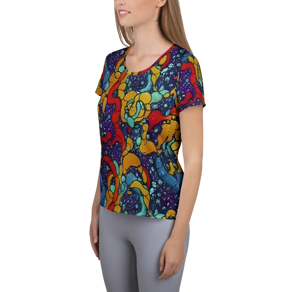 Cosmic Colorfall on Women's Athletic T-Shirt — Left