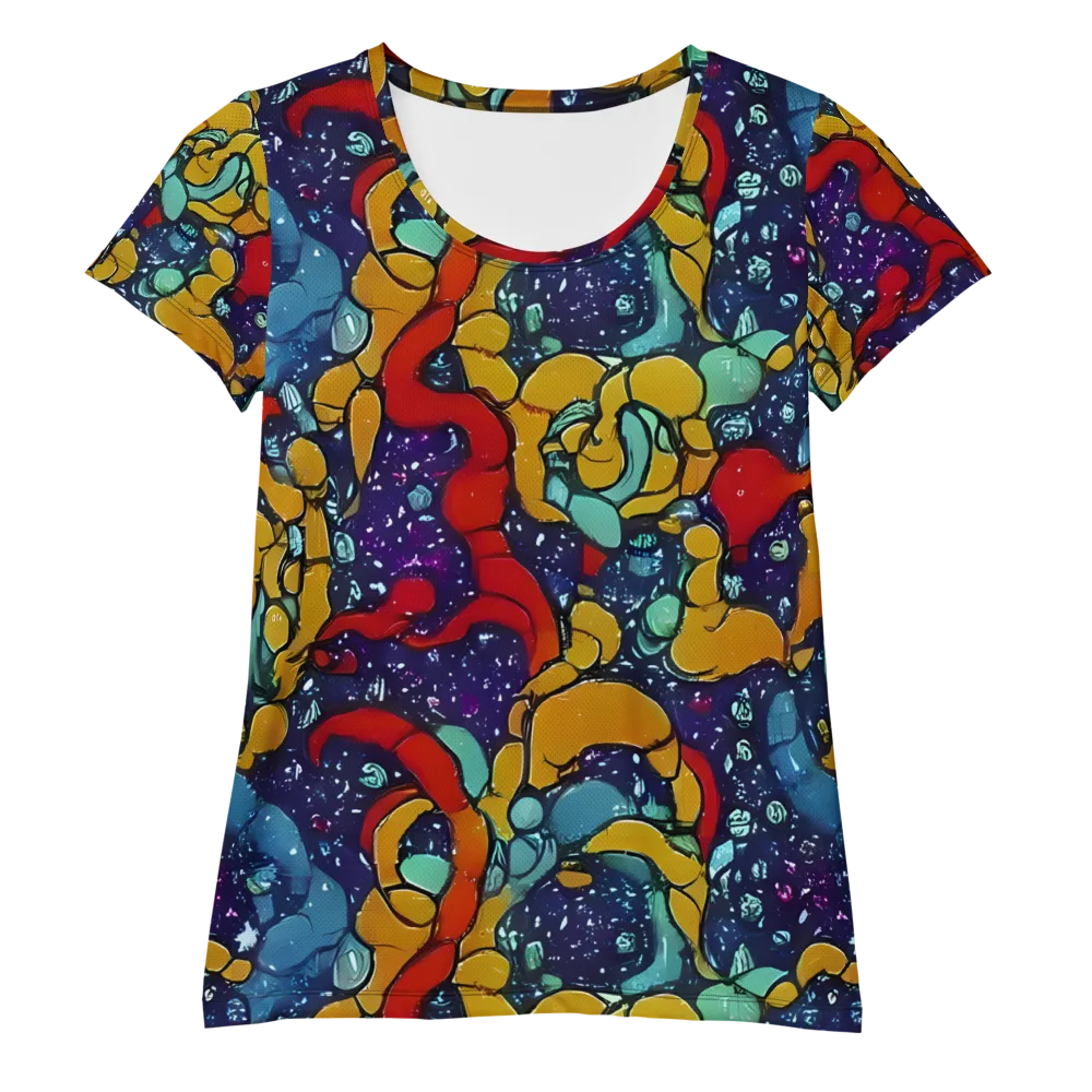 Cosmic Colorfall on Women's Athletic T-Shirt — Front