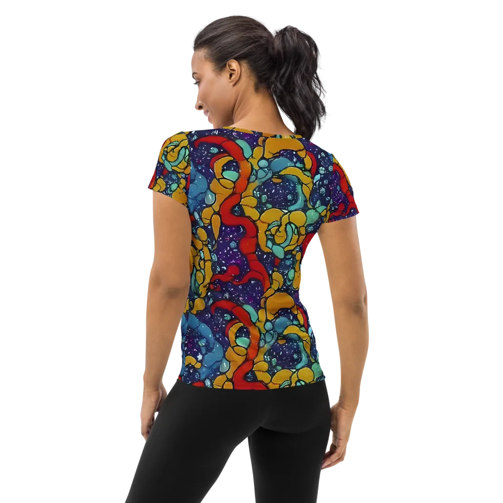 Cosmic Colorfall on Women's Athletic T-Shirt — Back