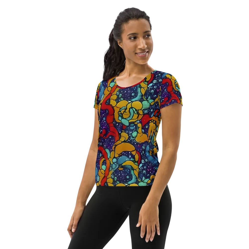 Cosmic Colorfall on Women's Athletic T-Shirt — Left