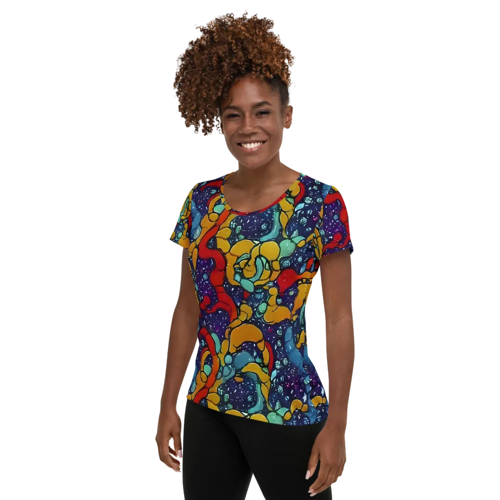 Cosmic Colorfall on Women's Athletic T-Shirt — Left