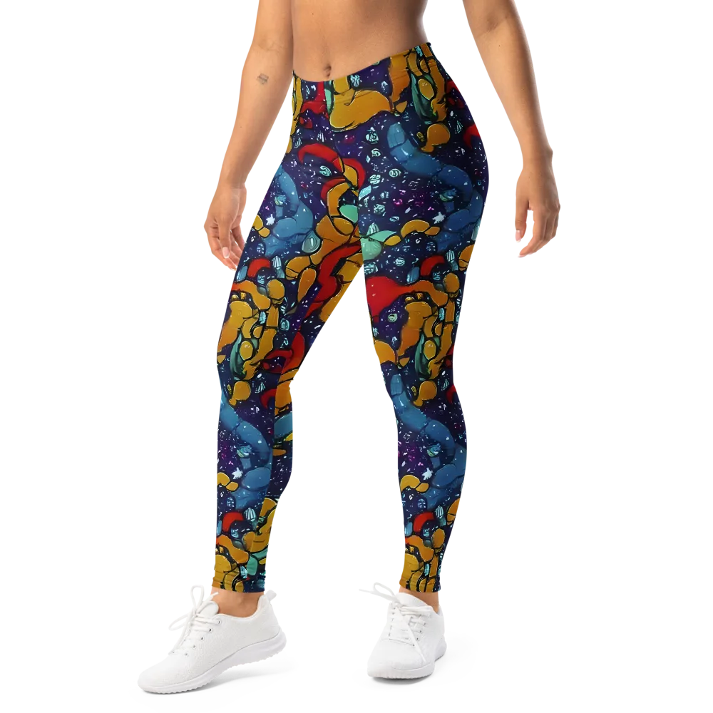 Cosmic Colorfall on Leggings — Left Front
