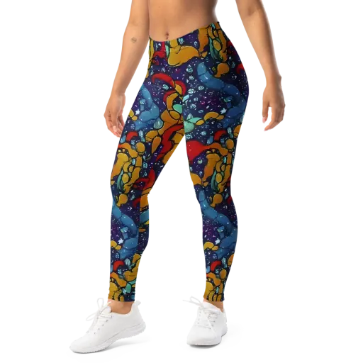 Cosmic Colorfall on a Leggings