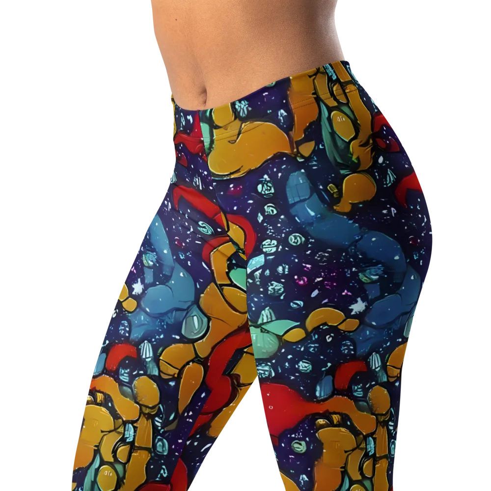 Cosmic Colorfall on Leggings — Left Front