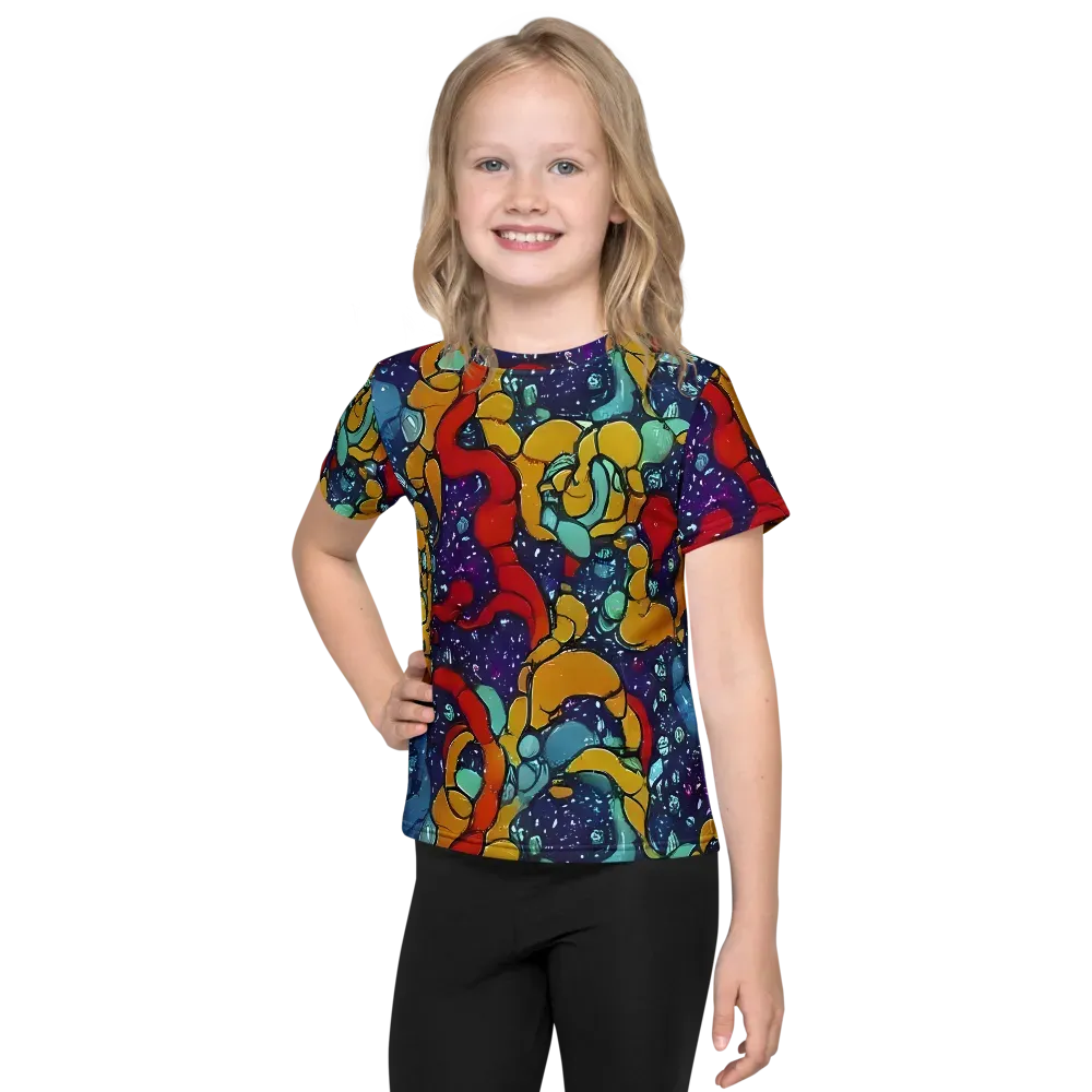Cosmic Colorfall on Kids Crew Neck T-Shirt — Front