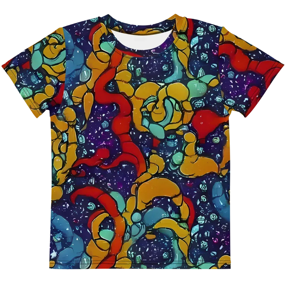 Cosmic Colorfall on Kids Crew Neck T-Shirt — Front