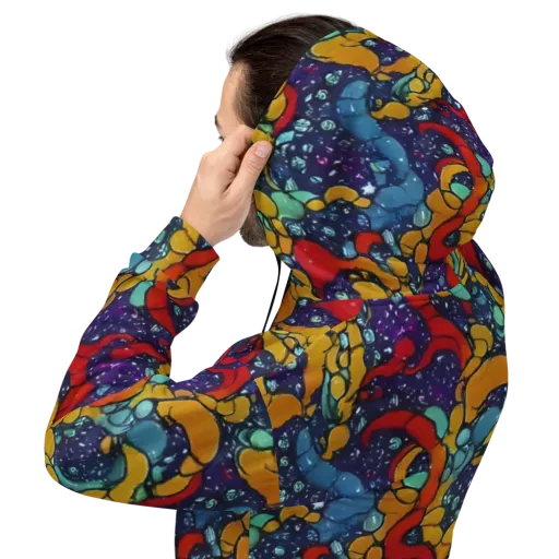 Cosmic Colorfall on a Hoodie