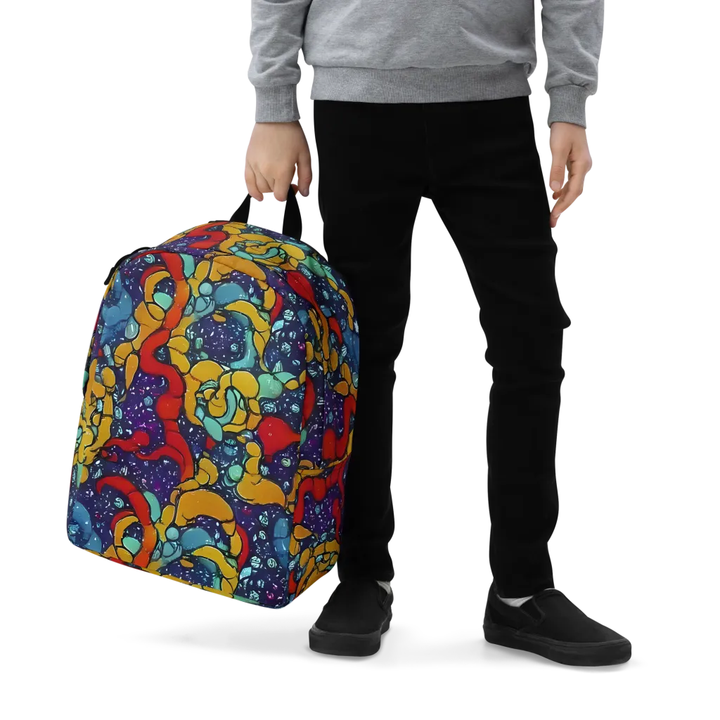 Cosmic Colorfall on Minimalist Backpack — Zoomed-in