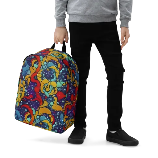 Cosmic Colorfall on a Minimalist Backpack