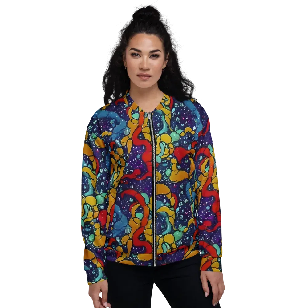 Cosmic Colorfall on Bomber Jacket — Front