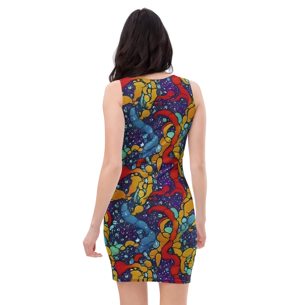 Cosmic Colorfall on Bodycon Dress — Back