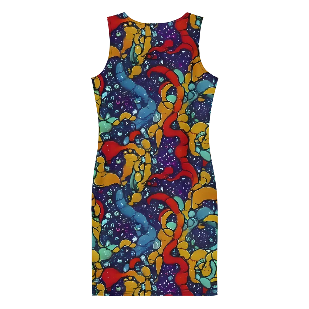 Cosmic Colorfall on Bodycon Dress — Back