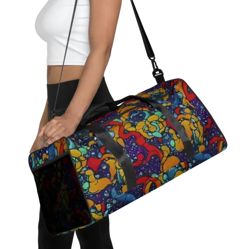 Cosmic Colorfall on a Duffle Bag