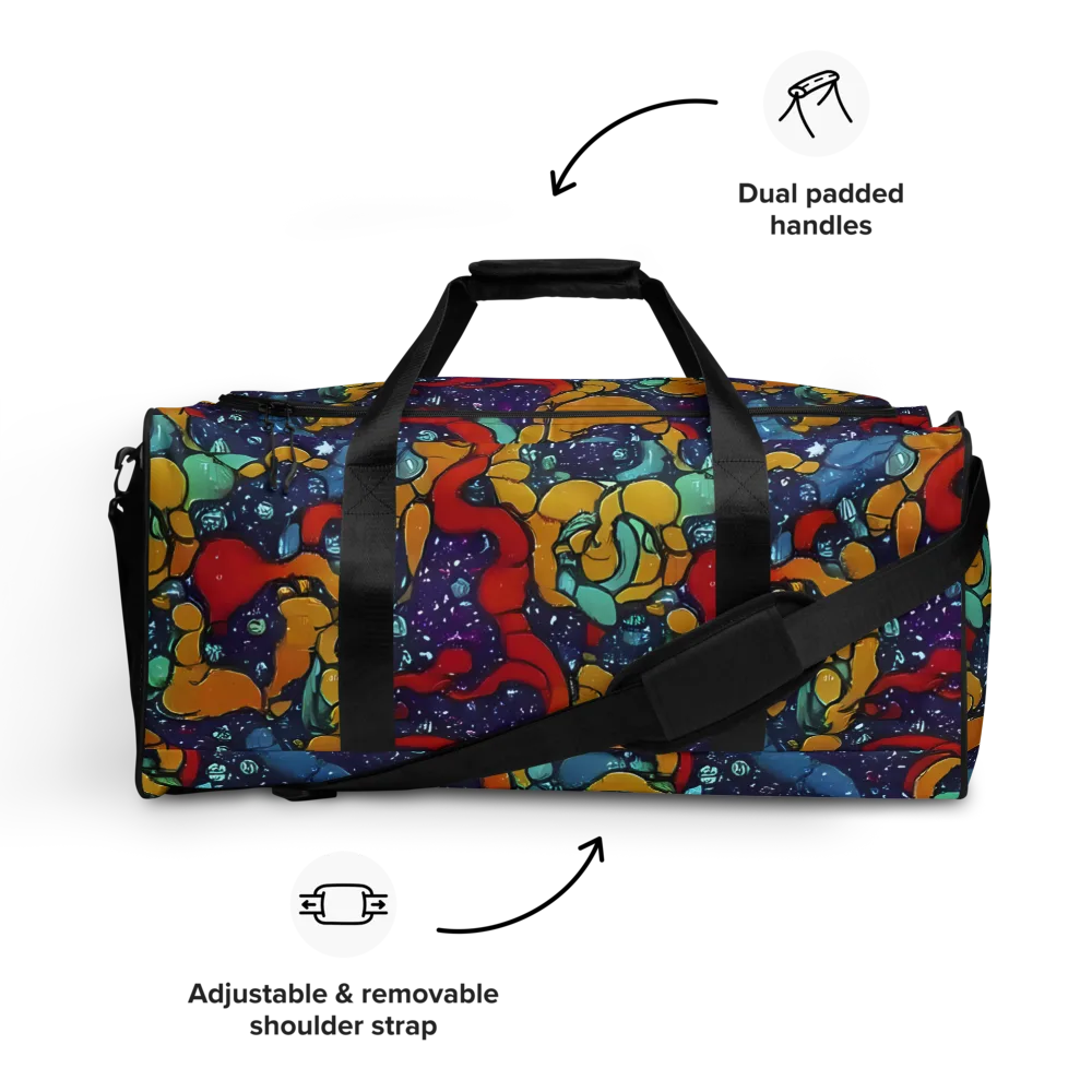 Cosmic Colorfall on Duffle Bag — Front