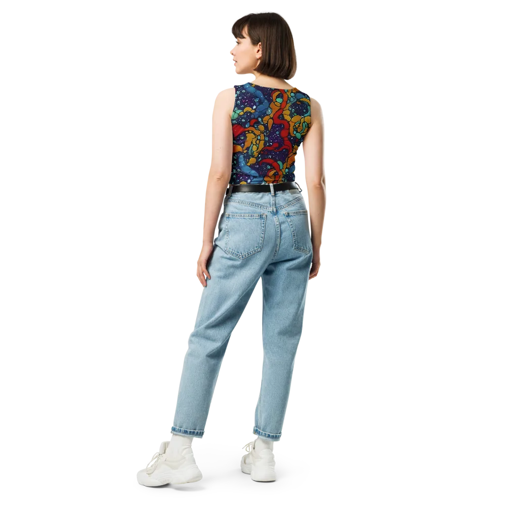 Cosmic Colorfall on Crop Top — Back
