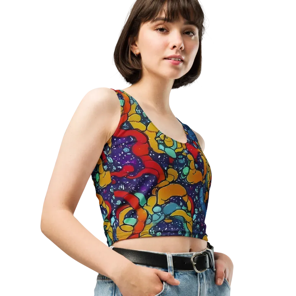 Cosmic Colorfall on Crop Top — Right Front