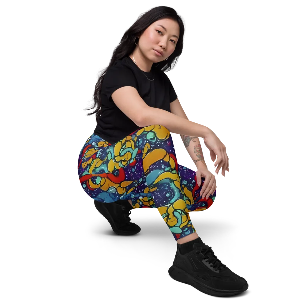 Cosmic Colorfall on Leggings with Pockets — Right Front