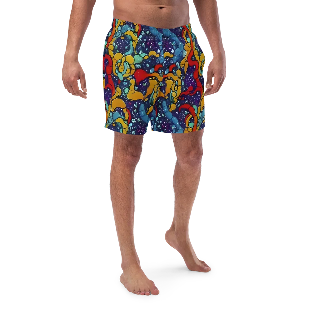 Cosmic Colorfall on Swim Trunks — Front