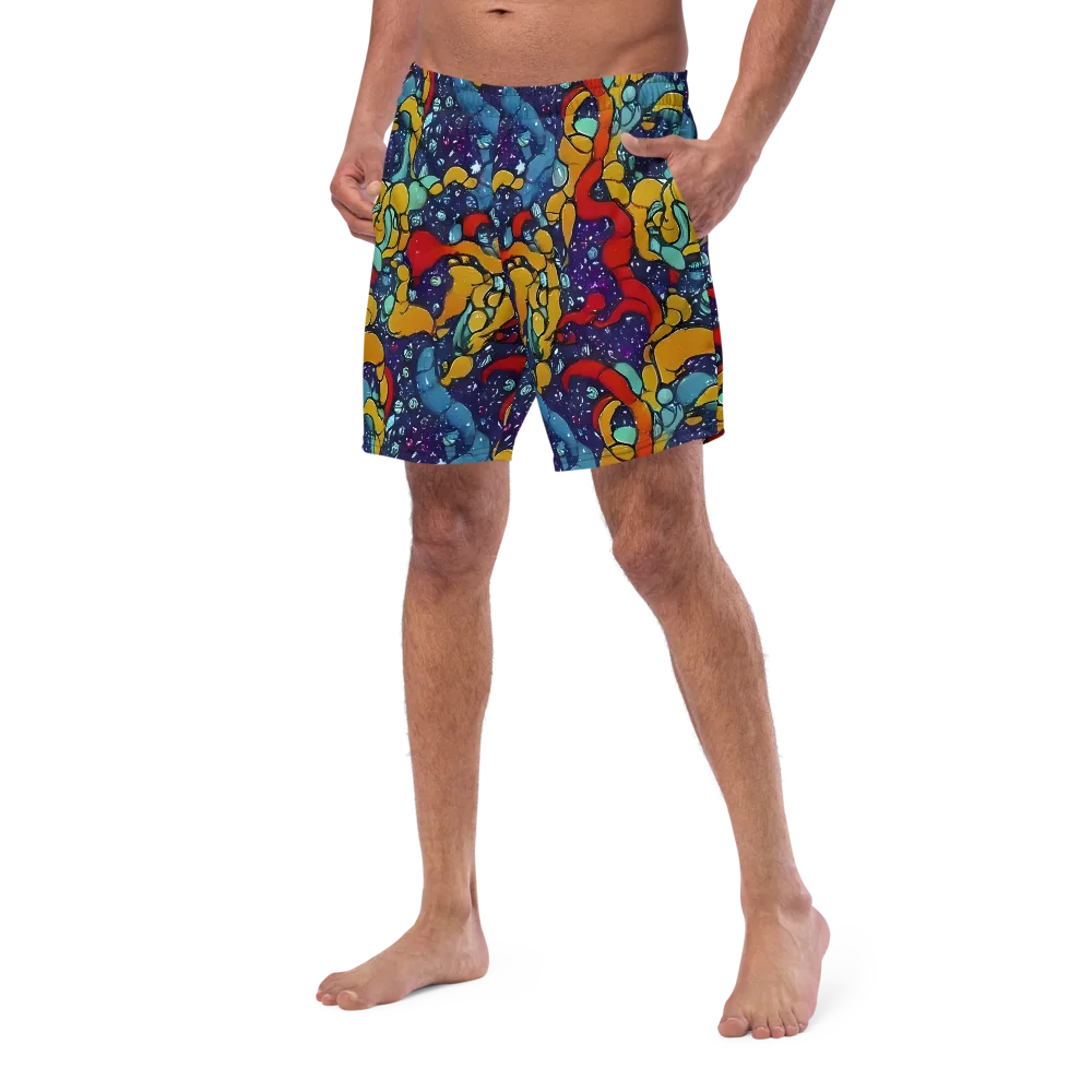 Cosmic Colorfall on Swim Trunks — Left Front