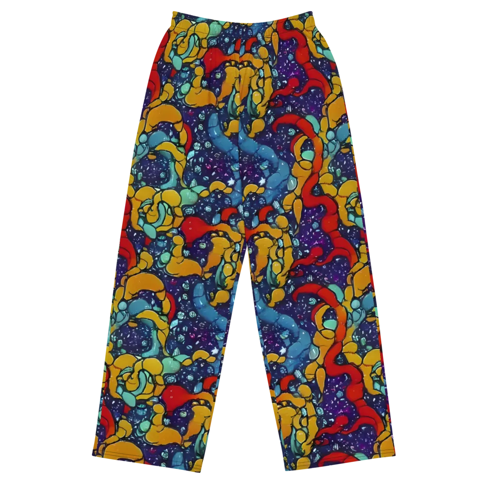 Cosmic Colorfall on Wide-Leg Pants — Front