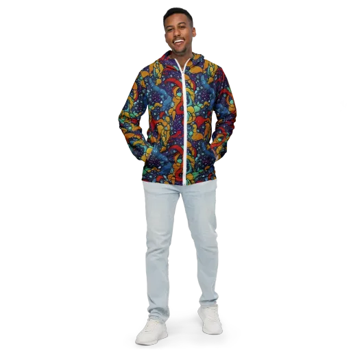 Cosmic Colorfall on a Men's Windbreaker