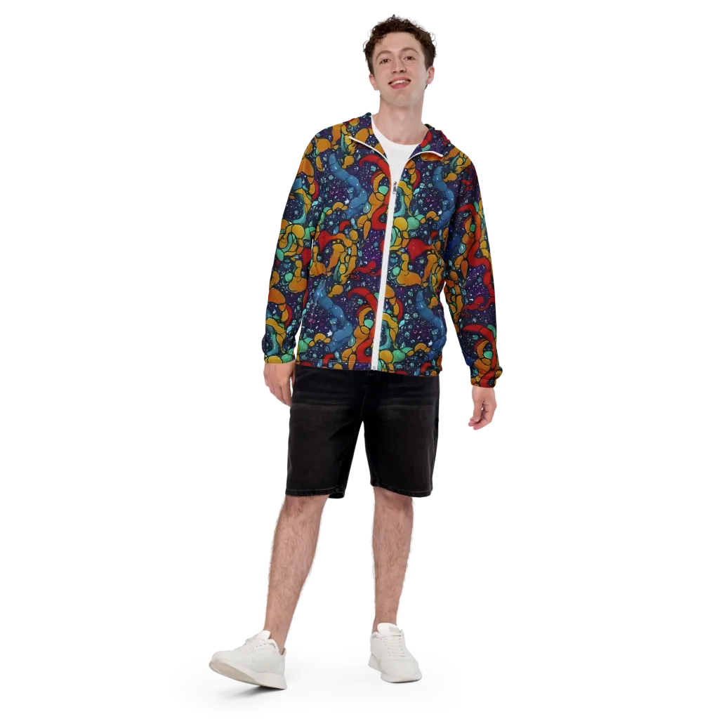 Cosmic Colorfall on Men's Windbreaker — Front
