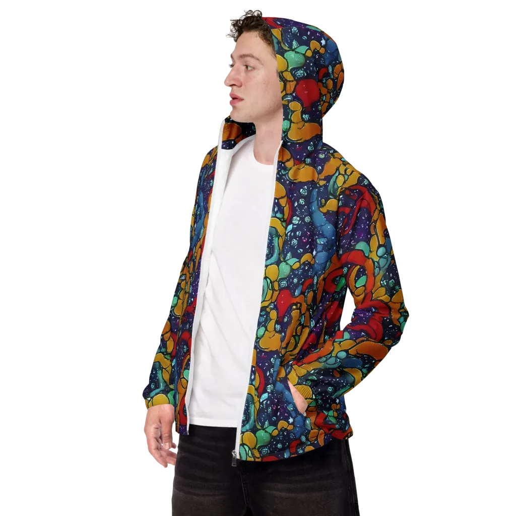 Cosmic Colorfall on Men's Windbreaker — Left Front