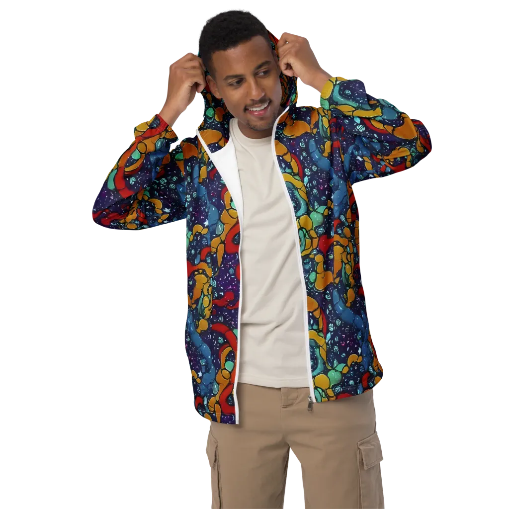 Cosmic Colorfall on Men's Windbreaker — Front