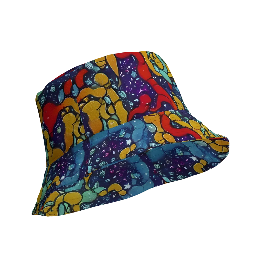 Cosmic Colorfall on Reversible Bucket Hat — Product details Outside