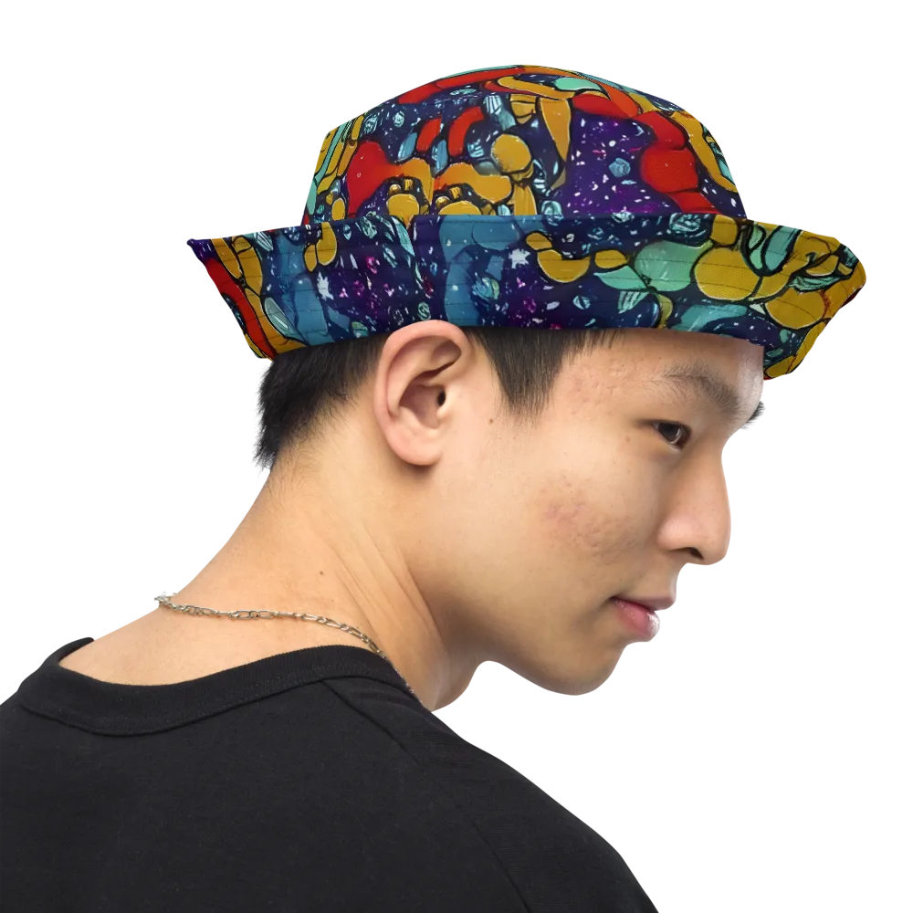 Cosmic Colorfall on Reversible Bucket Hat — Right Outside