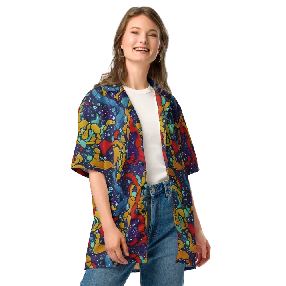 Cosmic Colorfall on Button Shirt — Front