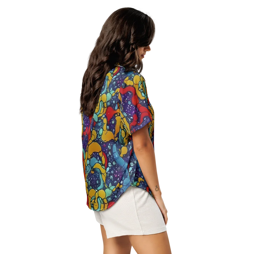 Cosmic Colorfall on Women's Short Sleeve Pajama Top — Right Back