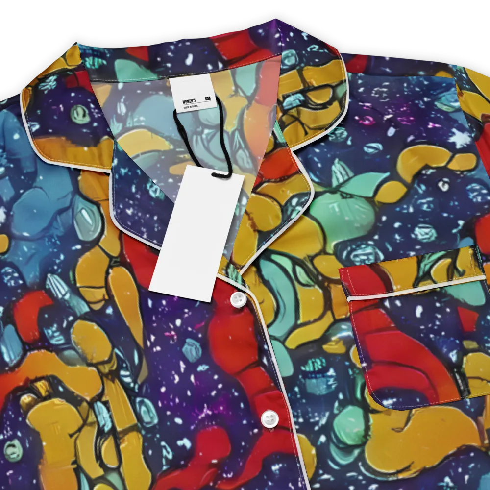 Cosmic Colorfall on Women's Short Sleeve Pajama Top — Product details