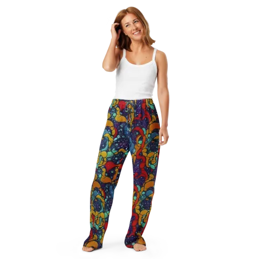 Cosmic Colorfall on a Women's Pajama Pants