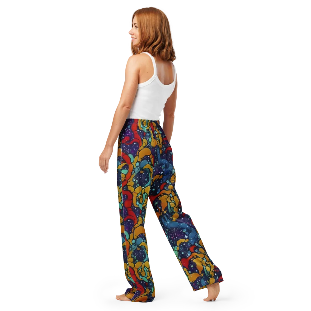Cosmic Colorfall on Women's Pajama Pants — Back