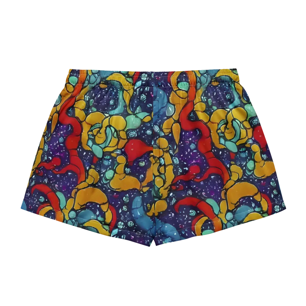 Cosmic Colorfall on Women's Pajama Shorts — Back