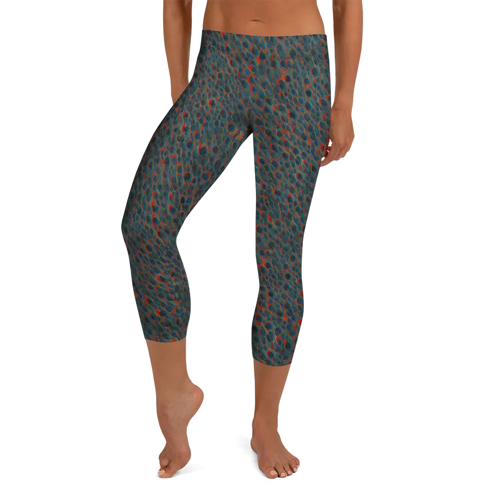Indigo Undergrowth on Capri Leggings — Front
