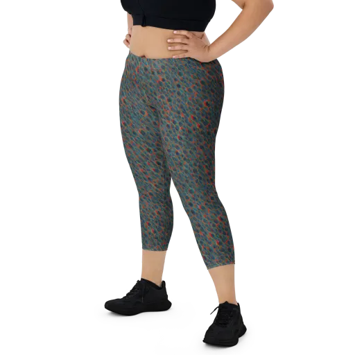 Indigo Undergrowth on a Capri Leggings