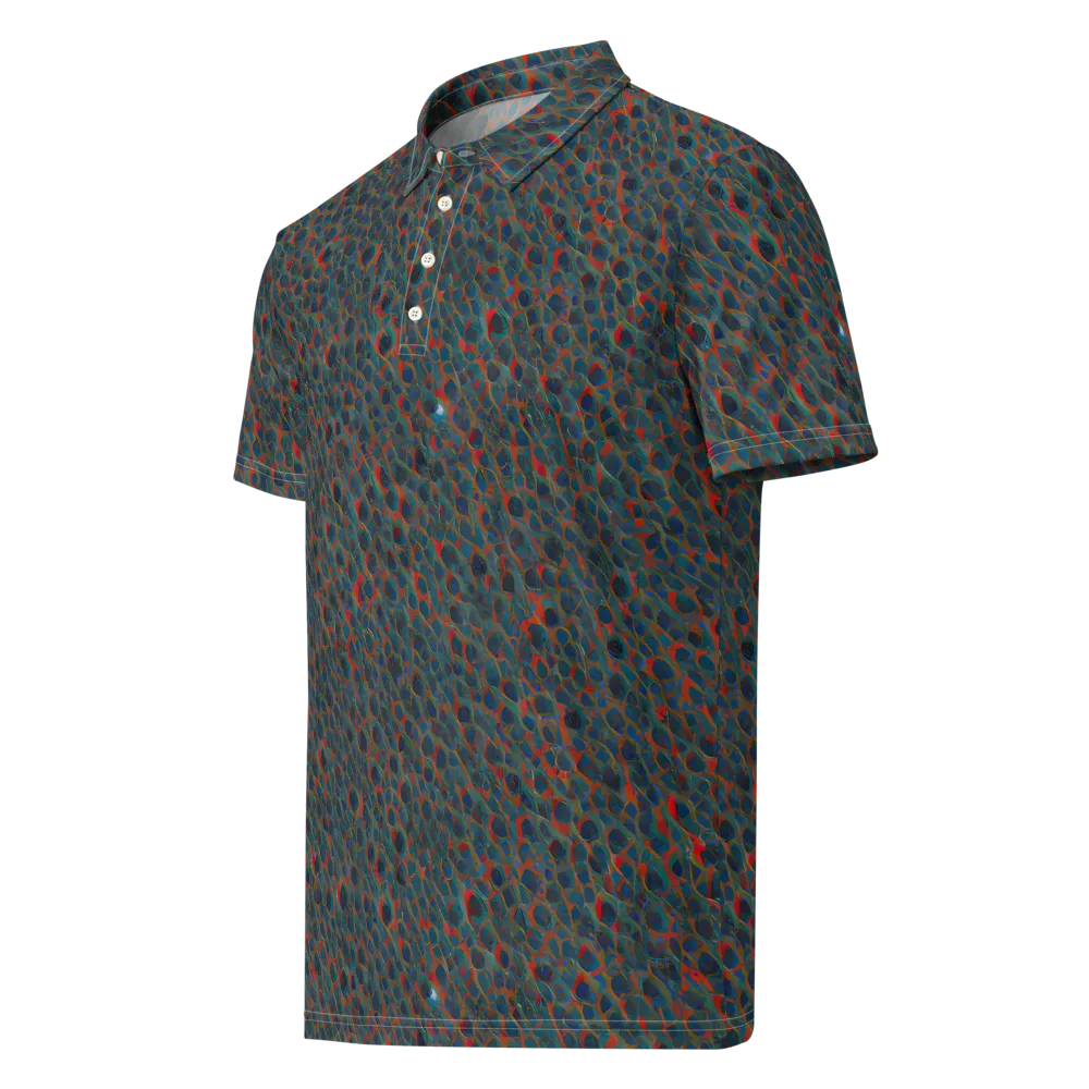 Indigo Undergrowth on Men's Slim Fit Polo Shirt — Left Front