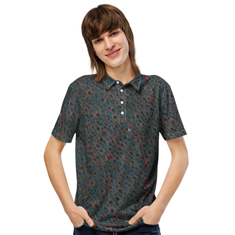 Indigo Undergrowth on Men's Slim Fit Polo Shirt — Front