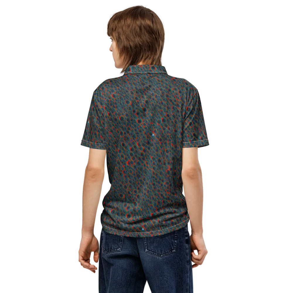 Indigo Undergrowth on Men's Slim Fit Polo Shirt — Back