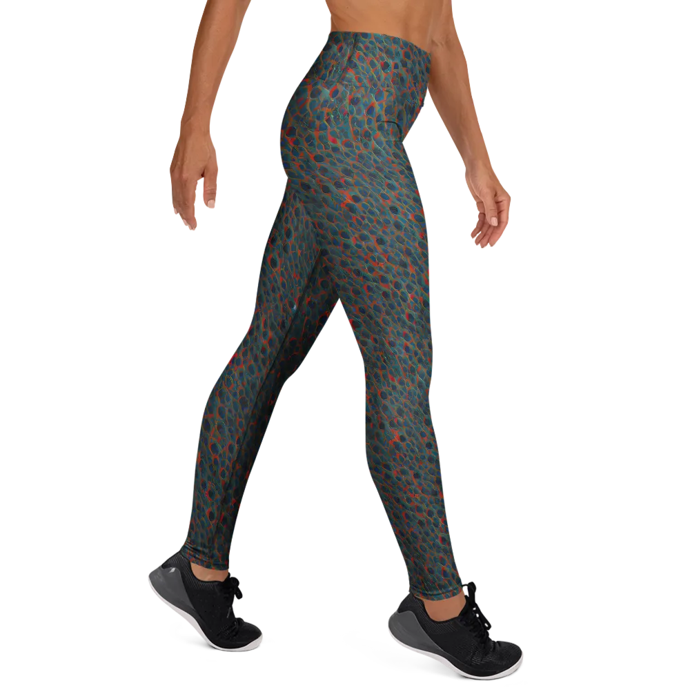 Indigo Undergrowth on Yoga Leggings — Right