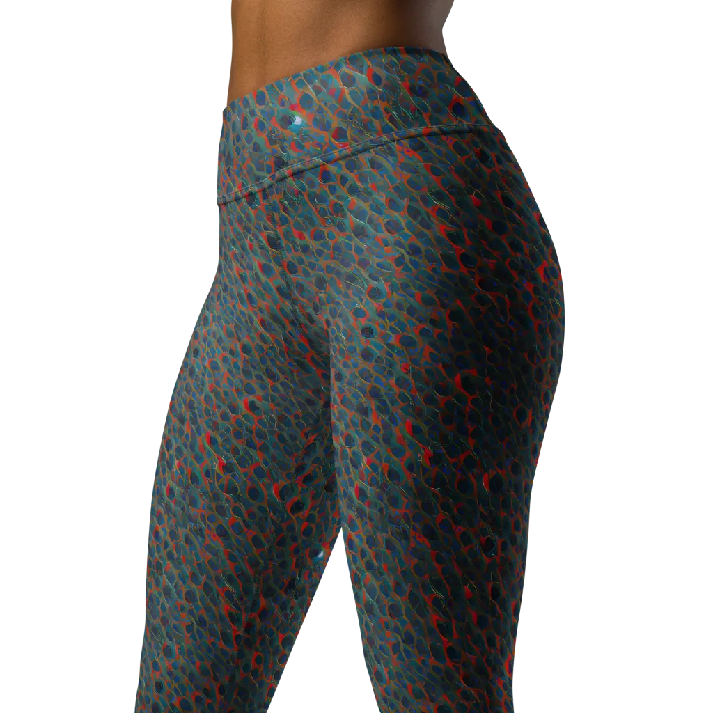 Indigo Undergrowth on Yoga Leggings — Left Front