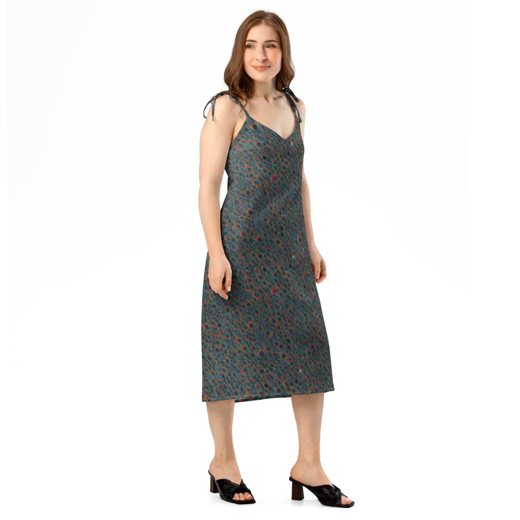 Indigo Undergrowth on Slip Dress — Right Front