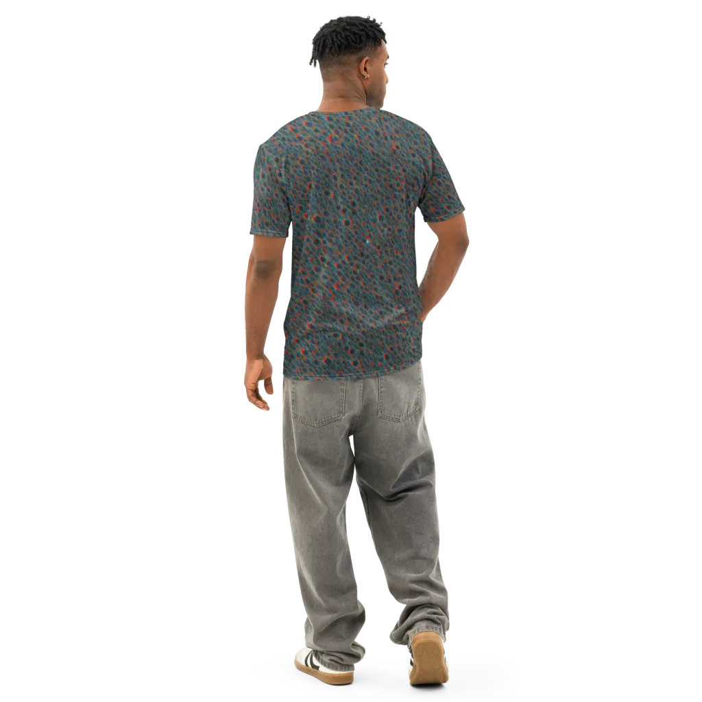 Indigo Undergrowth on Men's Cotton Crew Neck T-Shirt — Back