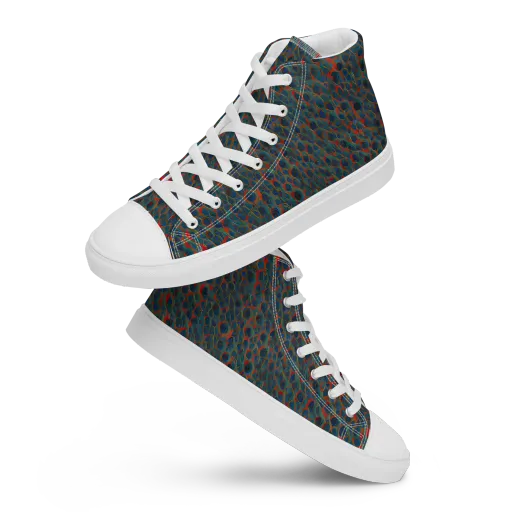 Indigo Undergrowth on a Men's High Top Canvas Shoes